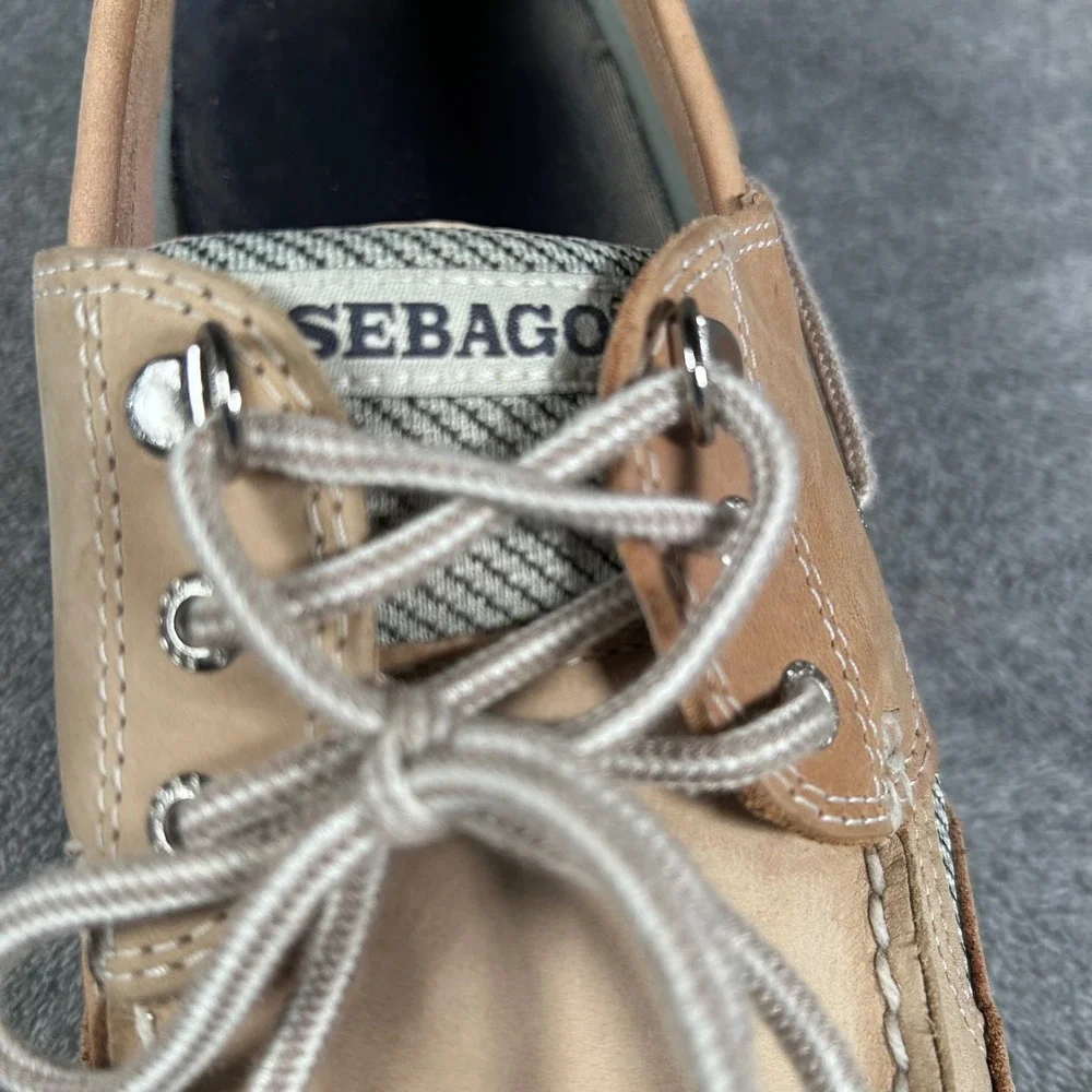 Sebago Boat Shoes Clovehitch II Mens Taupe Leather  B24302 Size 10.5 M